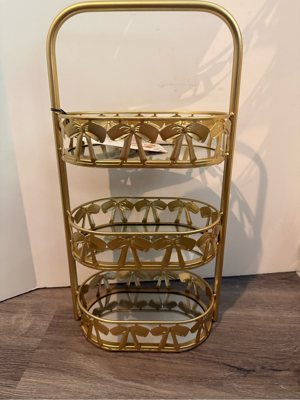 Pretty Gold 3-Tier Bow Bathroom Organizer- NWT